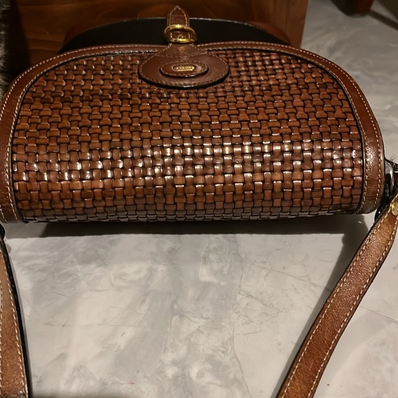 Bally  vintage bag   woven leather flap Italian leather   Black & brown   EUC - Picture 13 of 17